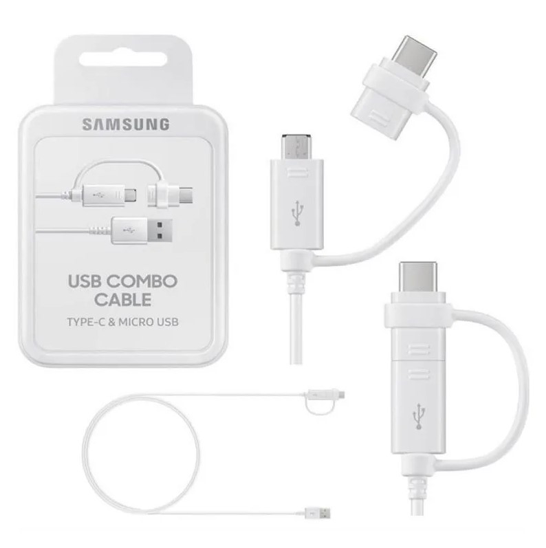 CAVO DATI/CARICA PER SMARTPHONE USB- MICRO USB/TYPE-C 1.5MT SAMSUNG EP-DG930DWEGWW WHITE
