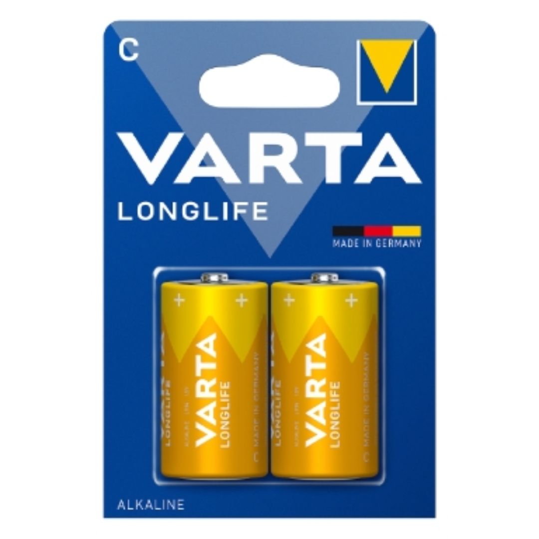 BATTERIA LONGLIFE MEZZA TORCIA C ALCALINA 2PZ VARTA