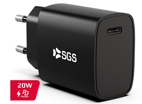 SGS CARICATORE DA CASA TRAVEL CHARGER - USB-C PD 20W BLACK