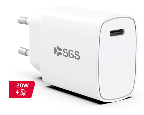 SGS CARICATORE DA CASA TRAVEL CHARGER - USB-C PD 20W WHITE