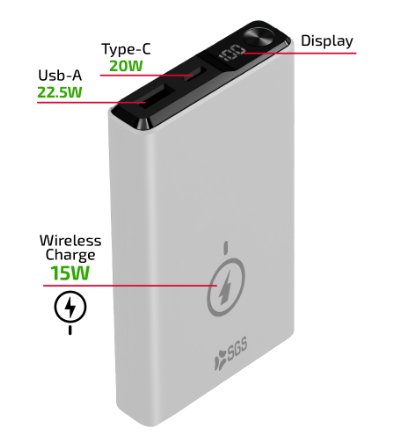 SGS POWERBANK 10000 MAH WIRELESS MAGSAFE - OUTPUT 15W