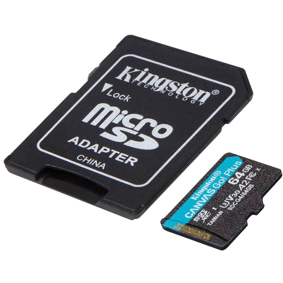 MEMORY CARD MICRO SD/TRANSFLASH 64GB KINGSTON CANVAS GO PLUS CLASSE 10 U3 V30 SDCG4/64GB
