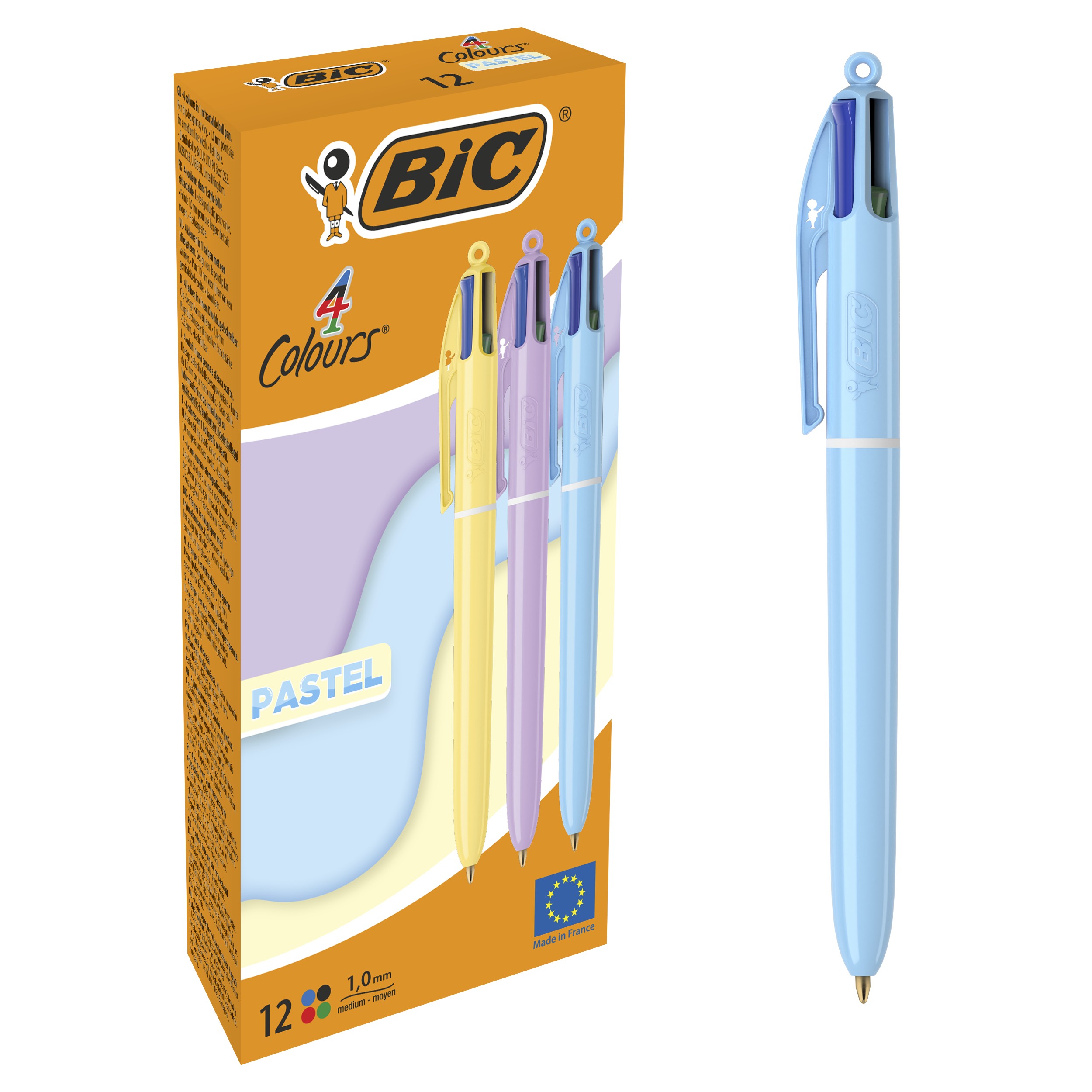 PENNA 4 COLOURS PASTEL FUSTO GIALLO/LILLA/AZZURRO
