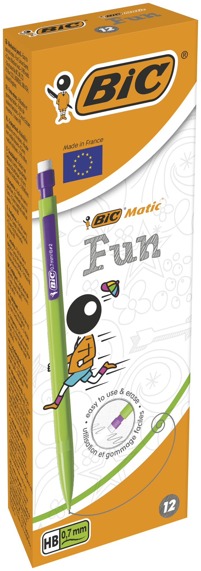 PORTAMINE BIC MATIC FUN BOX12 FUSTO QUATTRO COLORI VARI