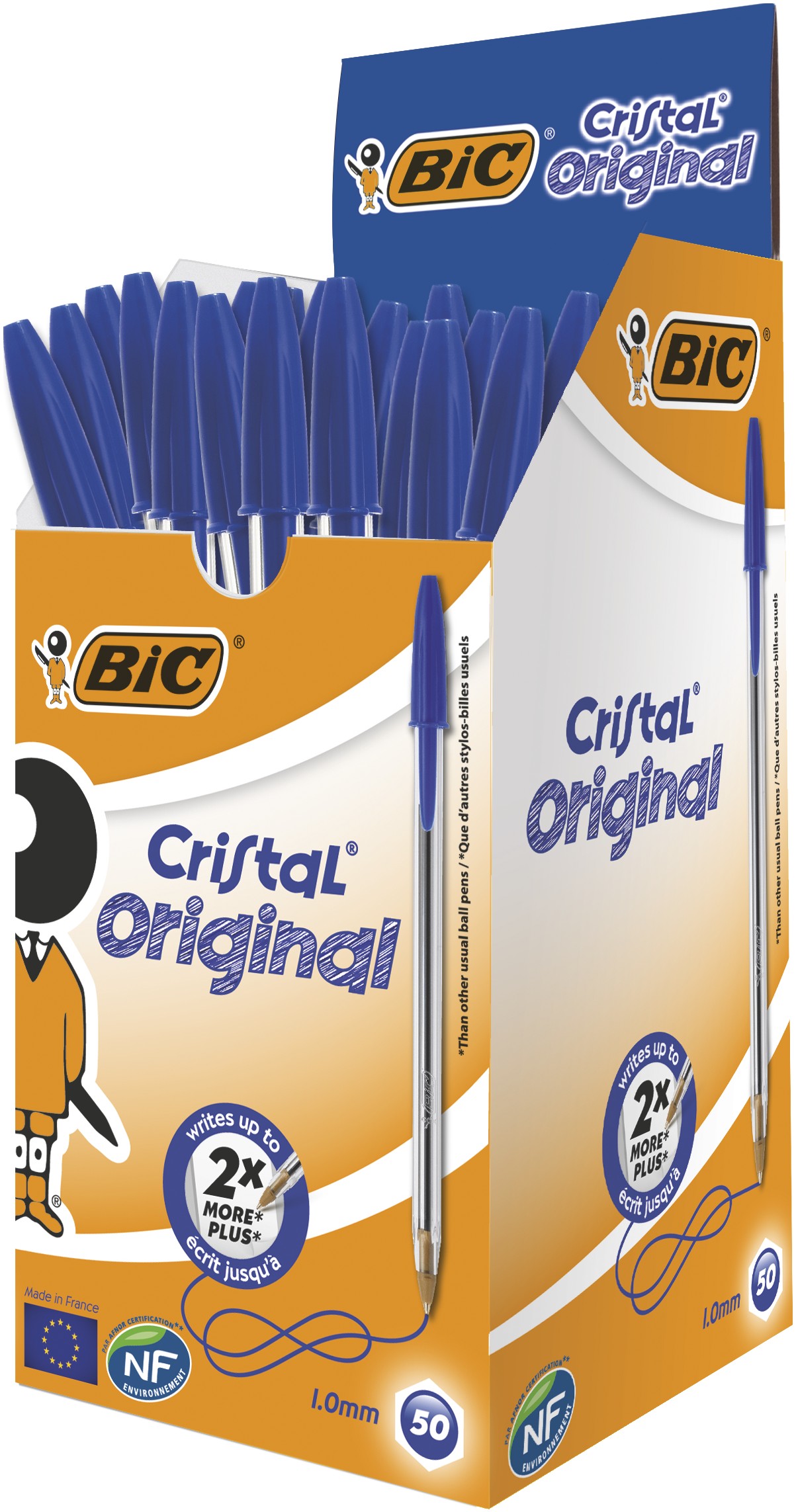 PENNA CRISTAL MEDIUM COLORE BLU BOX50