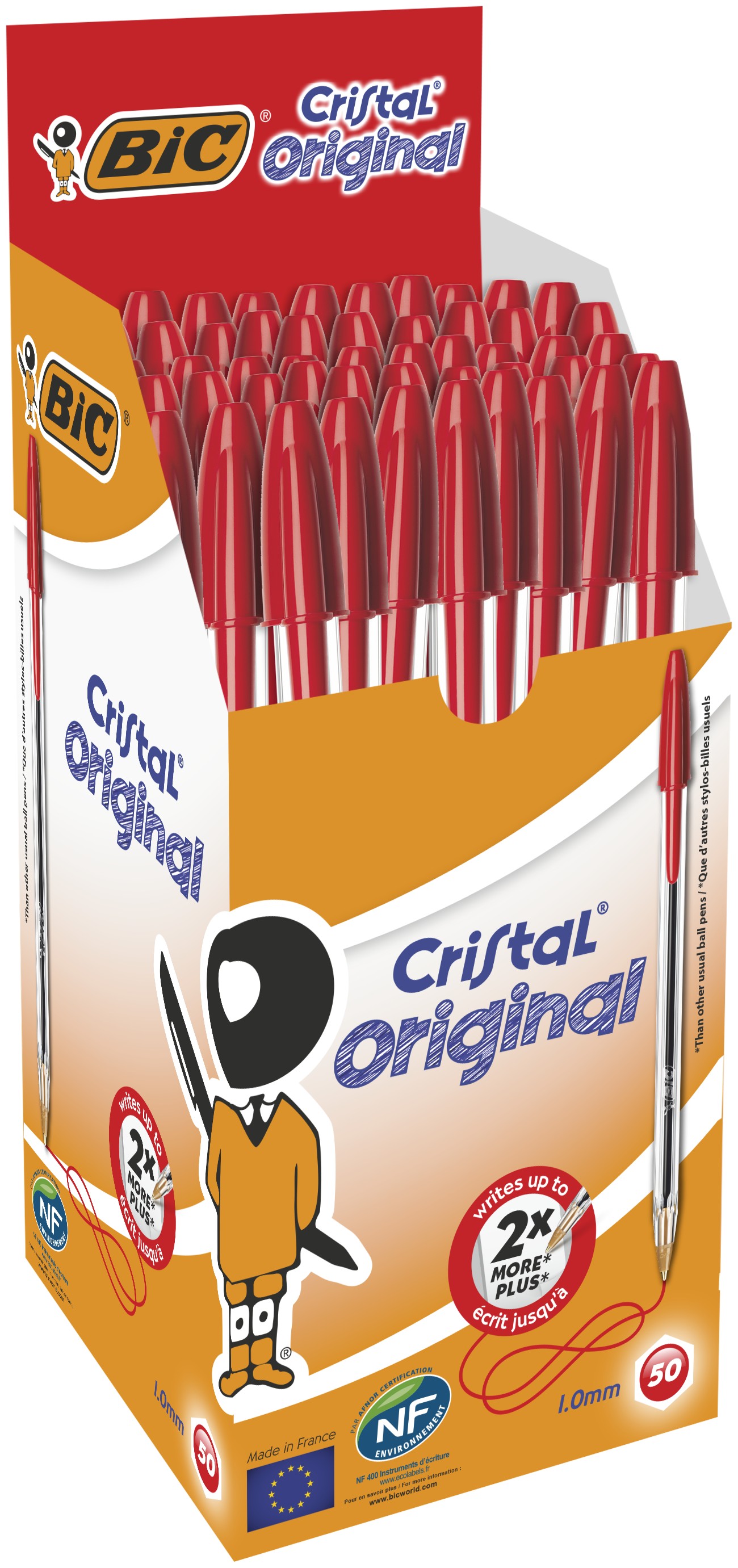 PENNA CRISTAL MEDIUM COLORE ROSSO BOX50