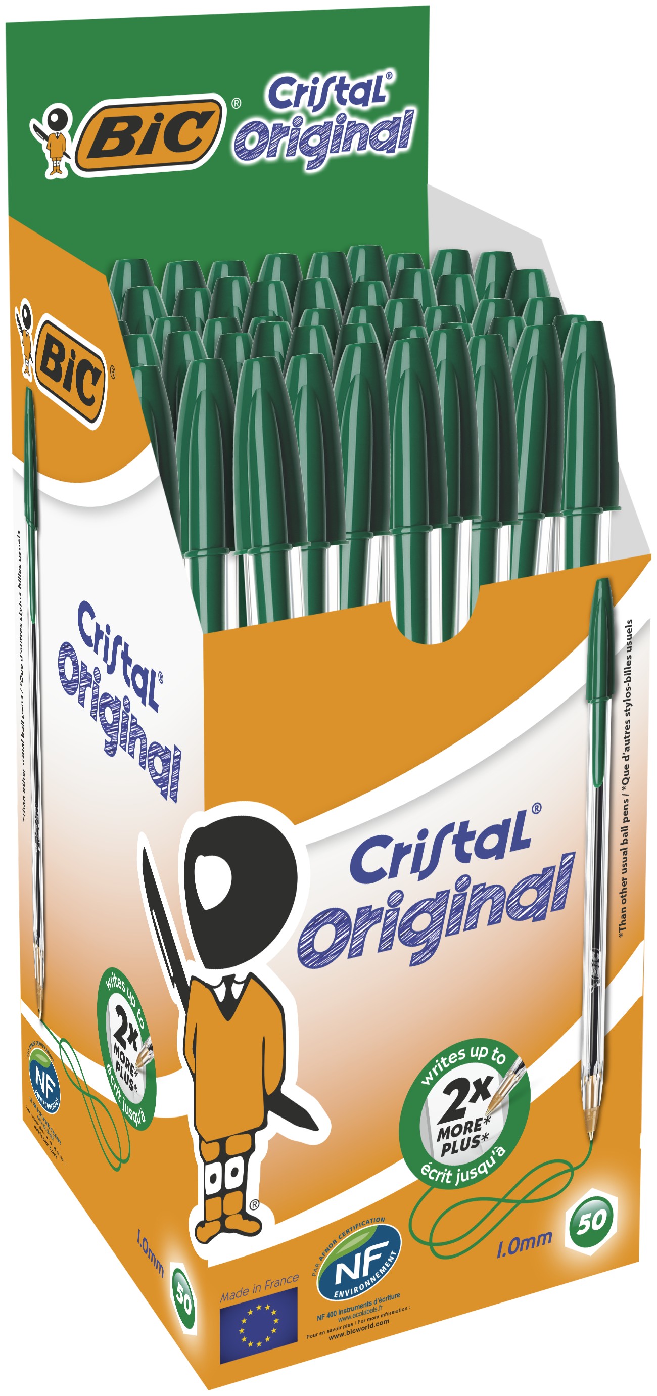 PENNA CRISTAL MEDIUM COLORE VERDE BOX50