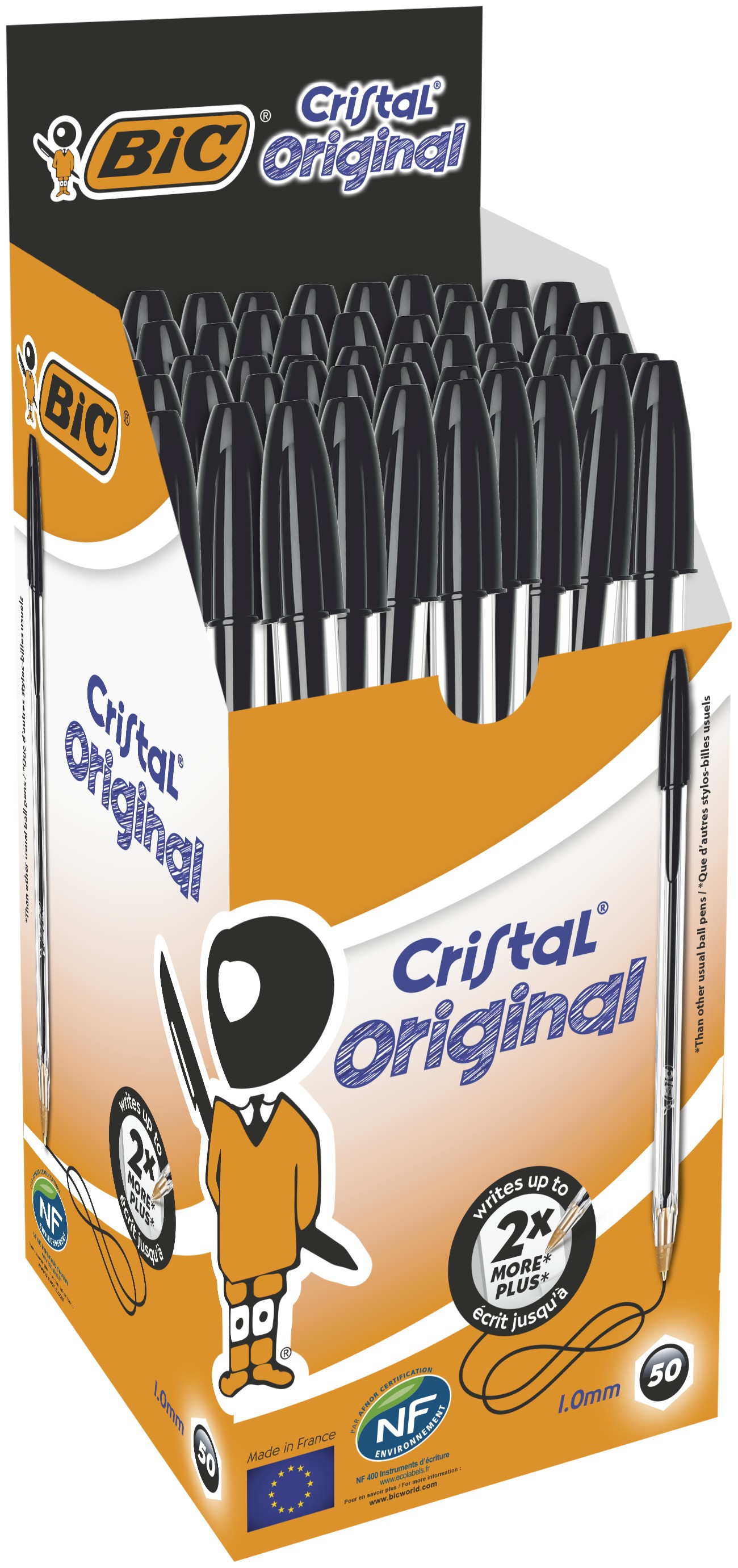 PENNA CRISTAL MEDIUM COLORE NERO BOX50