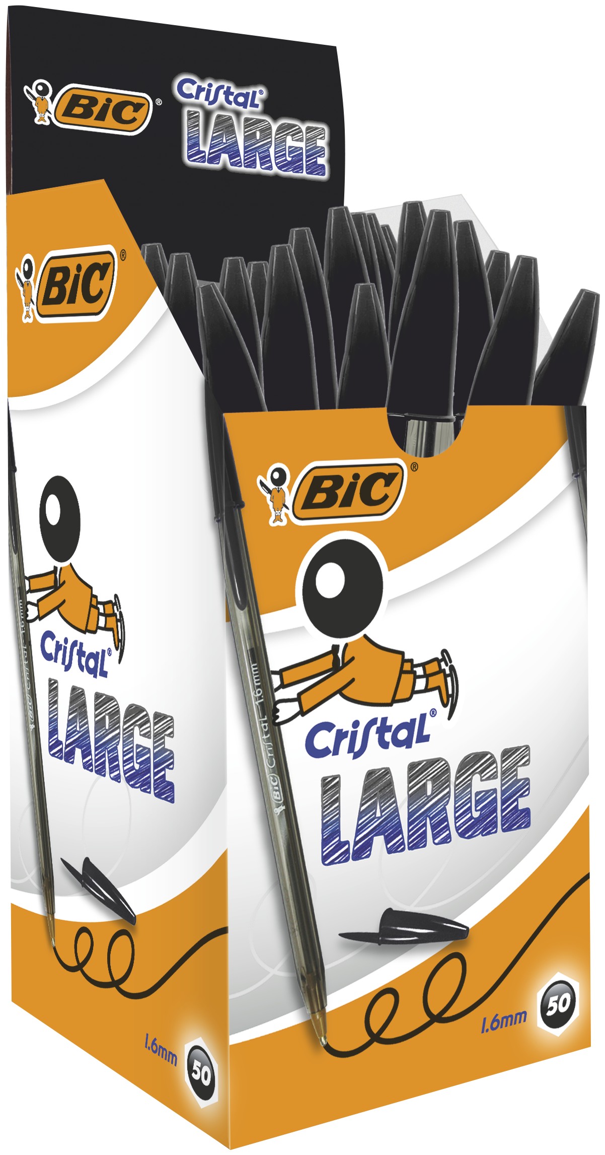 PENNA CRISTAL LARGE COLORE NERO BOX50