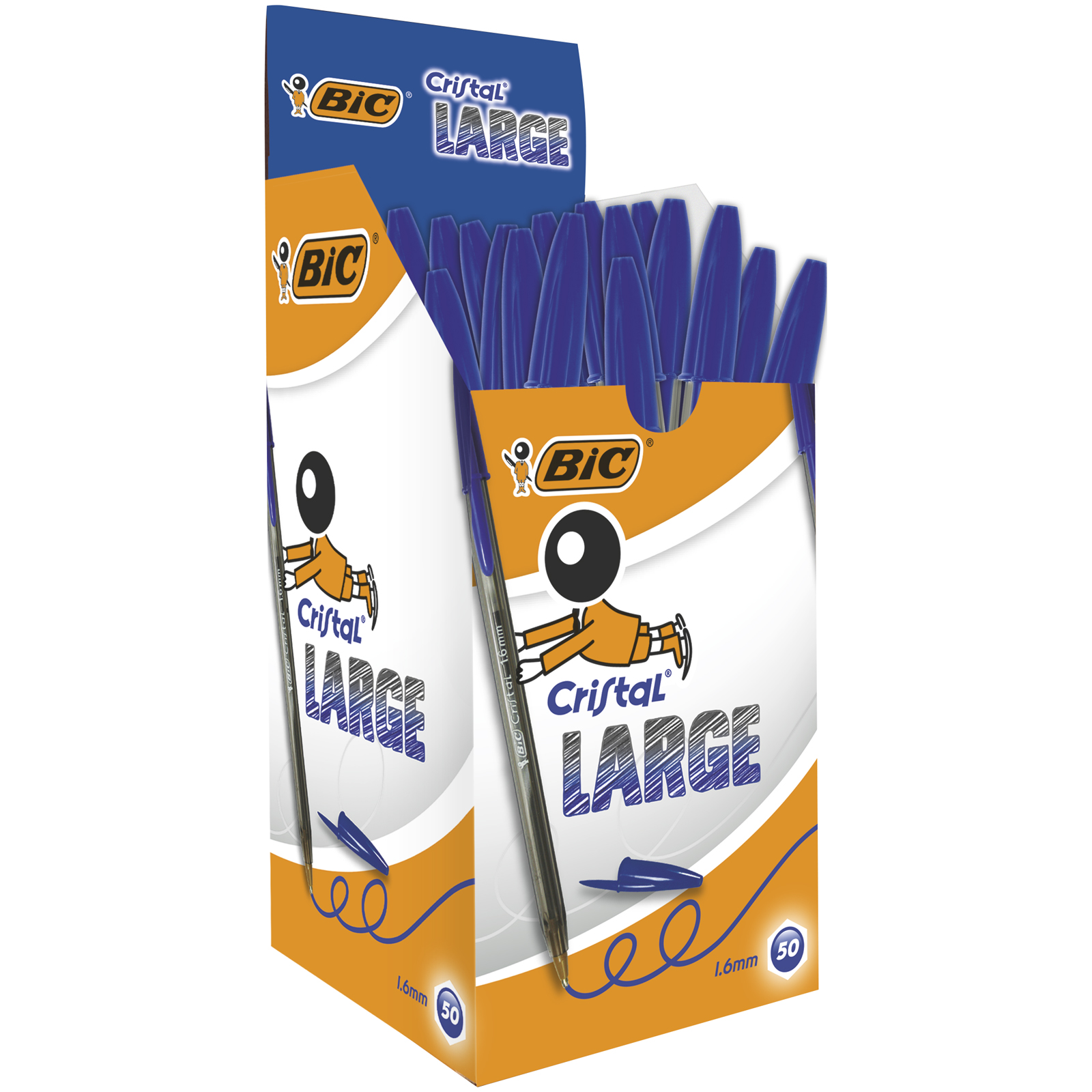 PENNA CRISTAL LARGE COLORE BLU BOX50