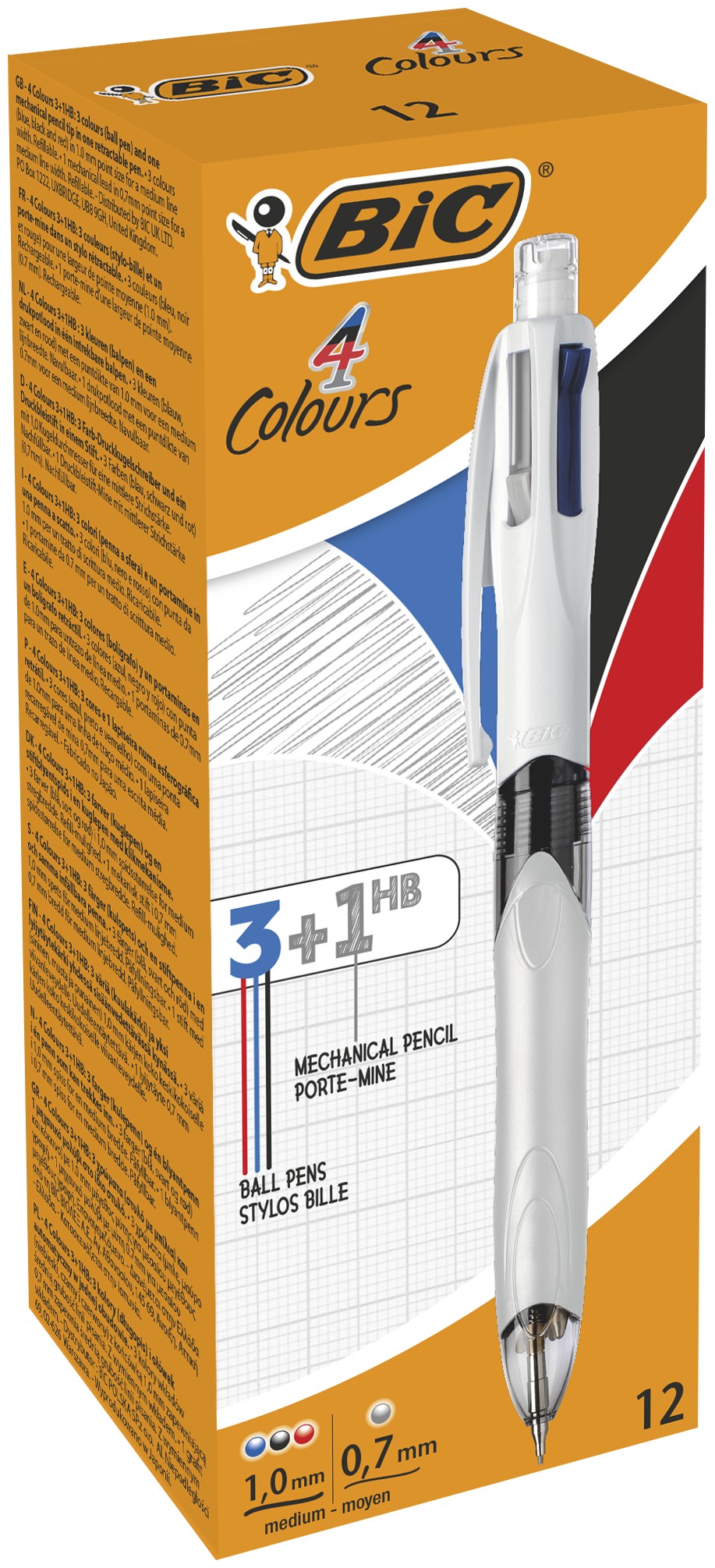 PENNA 4 COLOURS PORTAMINE INTEGRATO FUSTO GRIGIO