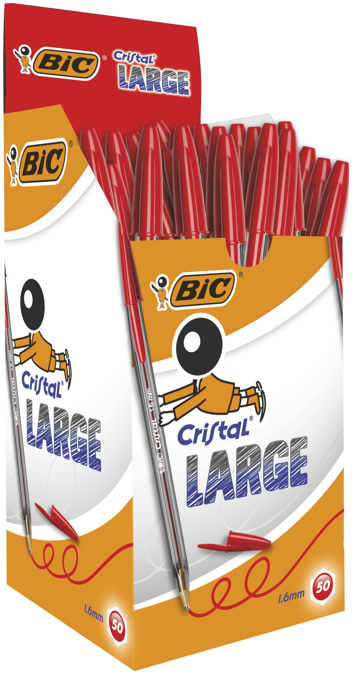 PENNA CRISTAL LARGE COLORE ROSSO BOX50