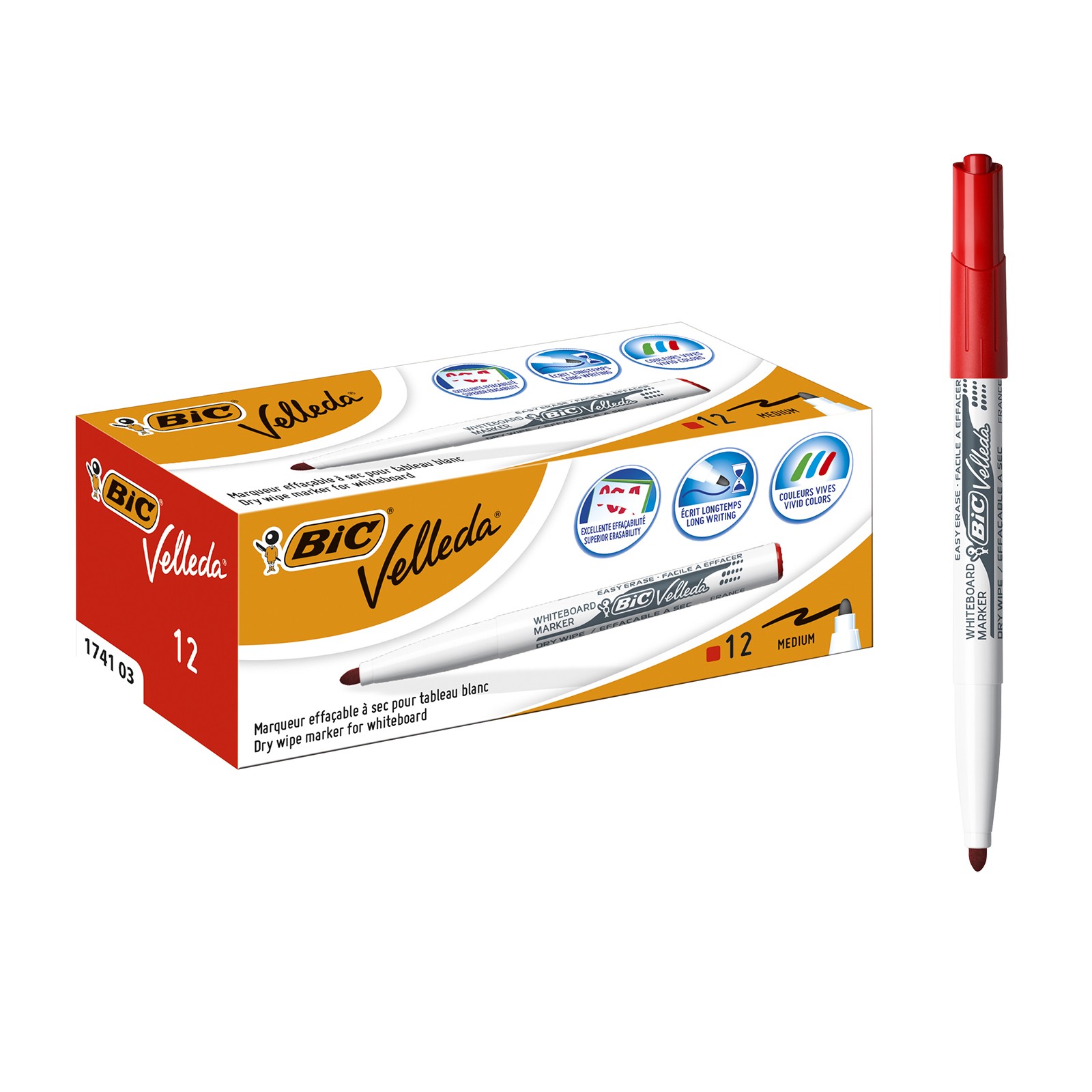 PENNARELLO VELLEDA 1741 COLORE ROSSO BOX12