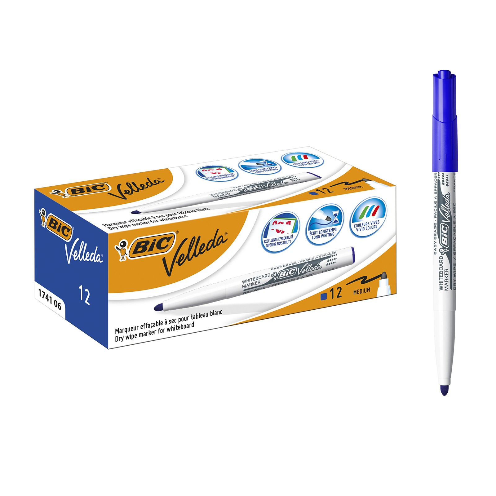PENNARELLO VELLEDA 1741 COLORE BLU BOX12