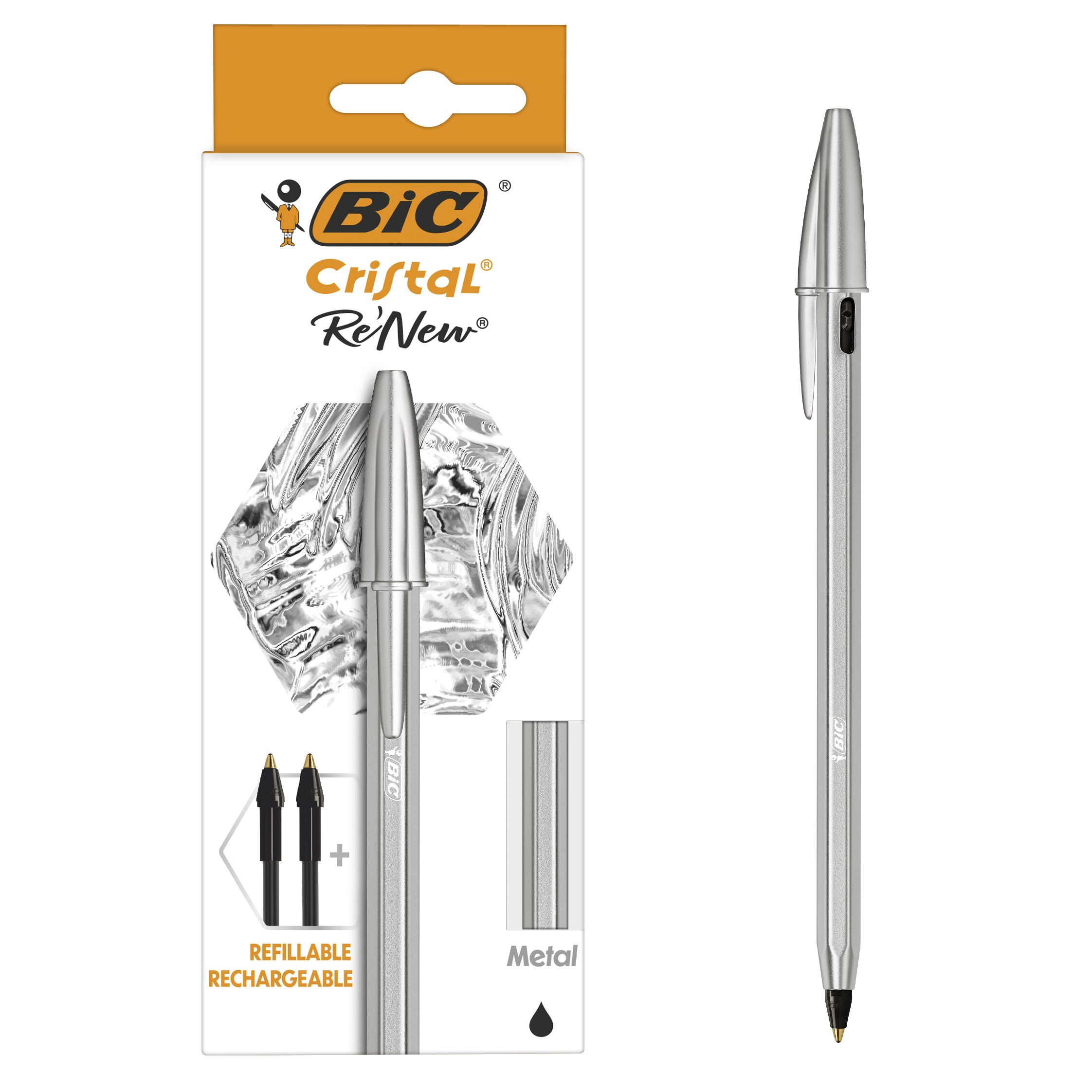 PENNA CRISTAL RENEW+ 2 RICARICHE COLORE NERO
