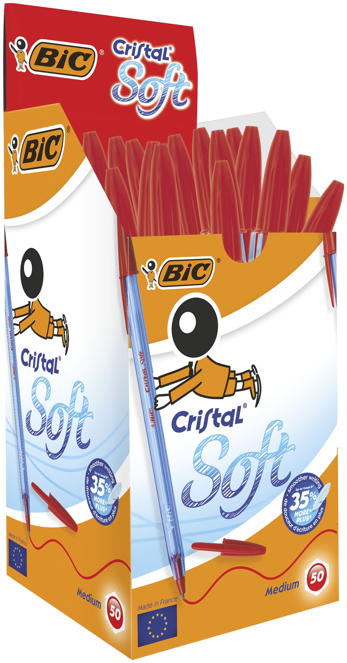 PENNA CRISTAL SOFT COLORE ROSSO BOX50
