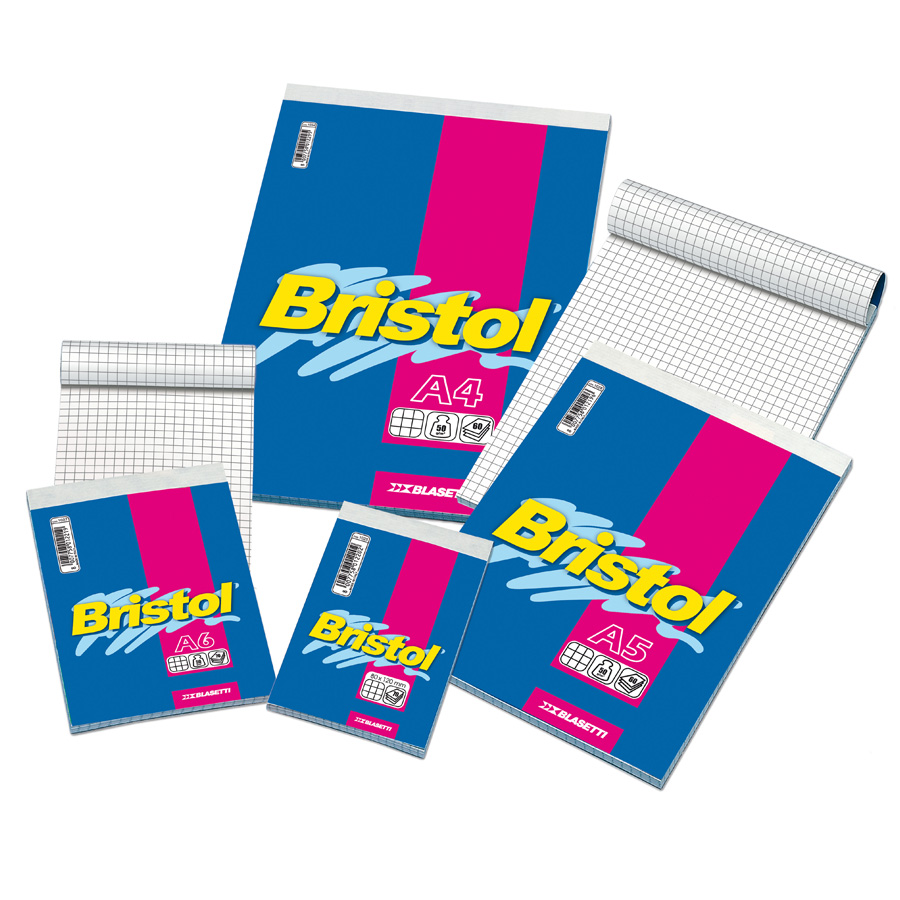 BLOCCO NOTE BRISTOL 8X12 A QUADRETTI 5M BOX10