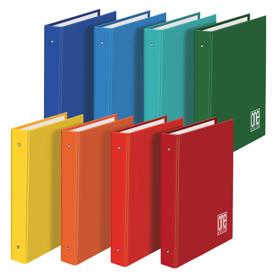 QUADERNI AD ANELLI ONE COLOR A4 26x32 BOX8 COLORI MISTI BOX DA 5