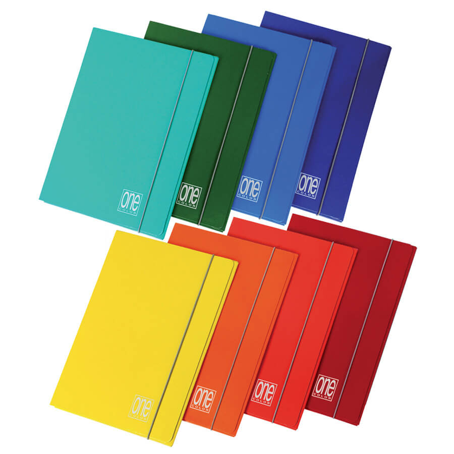 CARTELLINA 3 LEMBI CON ELASTICO ONE COLOR COLORI MISTI BOX DA 5