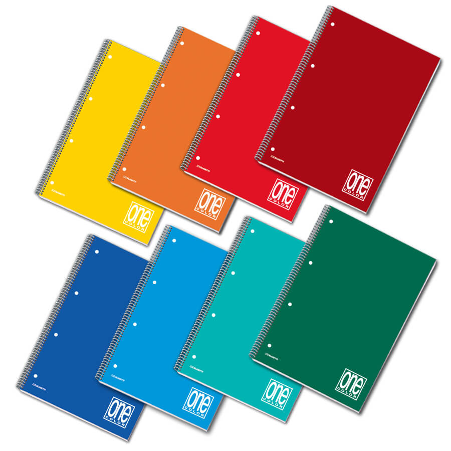 QUADERNO SPIRALATO ONE COLOR FORATO A QUADRETTI 4M COLORI MISTI BOX DA 7