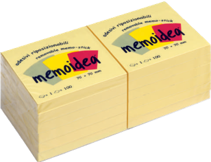 POST-IT GIALLO PASTELLO 76X76 BOX12