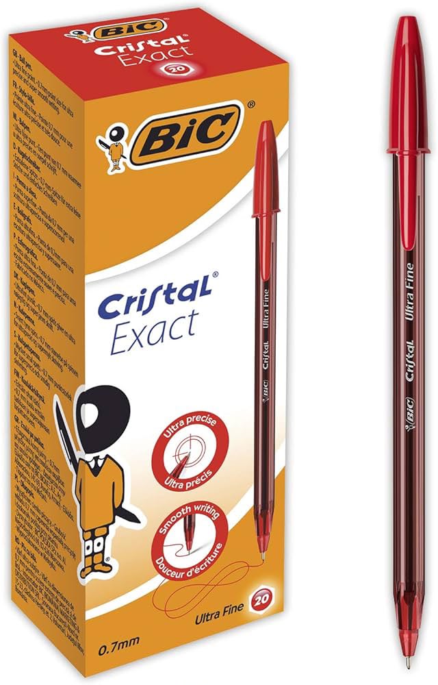 PENNA CRISTAL EXACT COLORE ROSSO BOX20