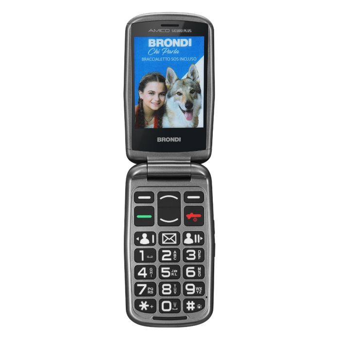 CELLULARE BRONDI AMICO SICURO PLUS BLACK METAL ITALIA