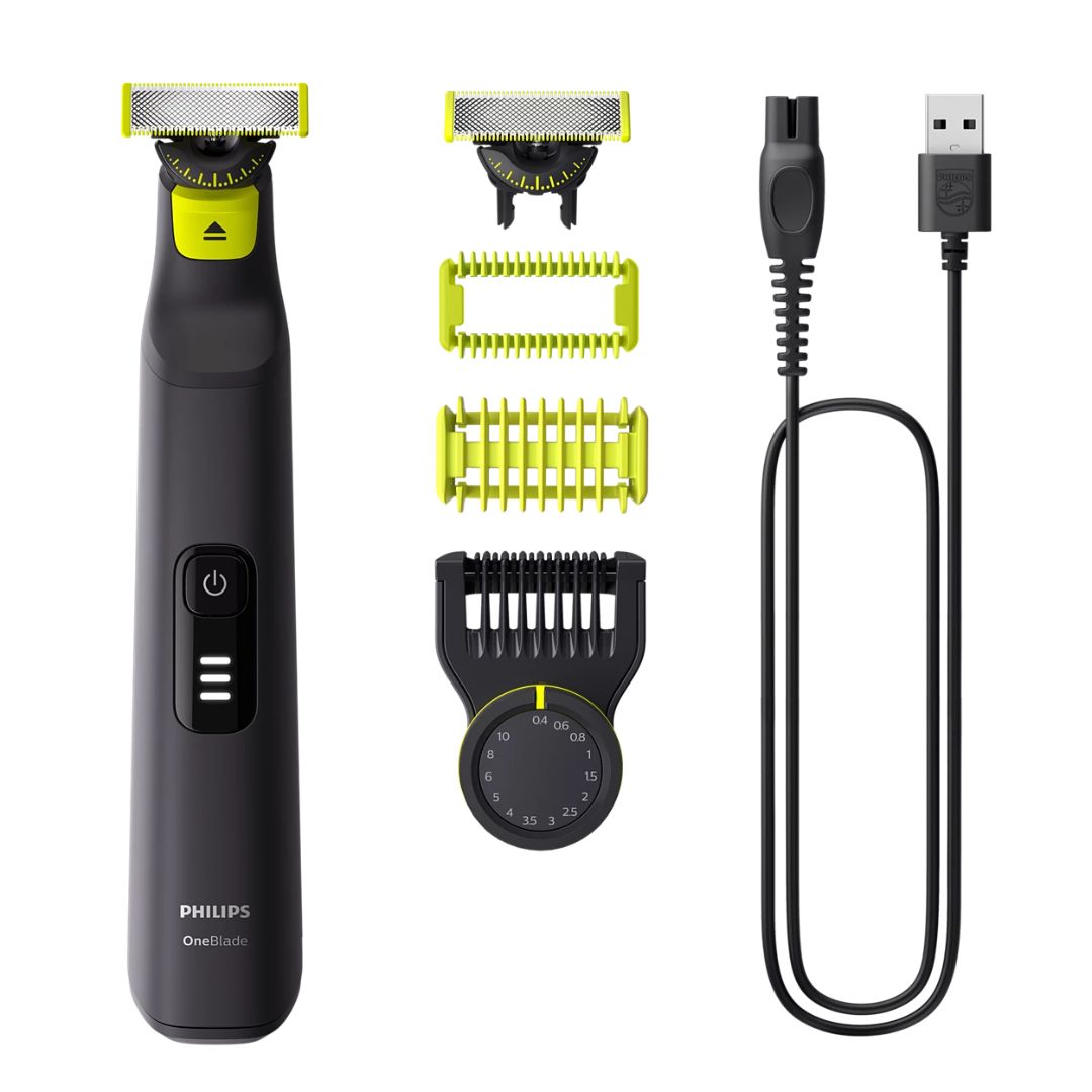 RASOIO ELETTRICO RICARICABILE PHILIPS ONE BLADE PRO 360 FACE&BODY QP6542/15 BLACK GREEN